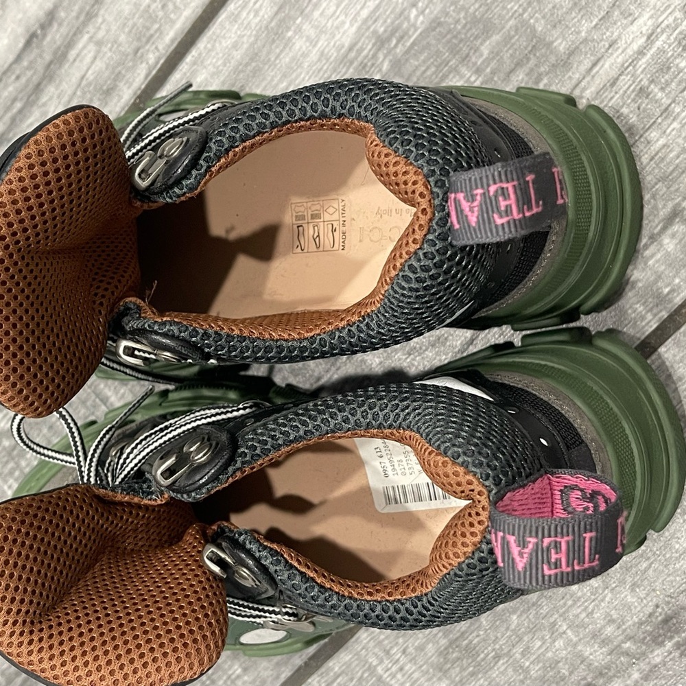 Gucci Flashtrek Green Low-Top Sneaker N3210 Men's Size 34.5 - Picture 10 of 15